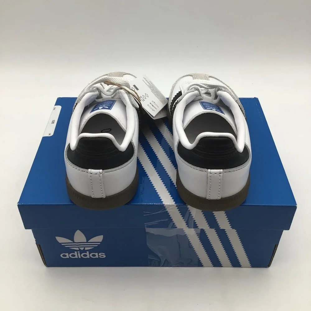 Adidas Samba OG EL I Kids White Black Gum Sneakers IE3679 Size 9K NEW